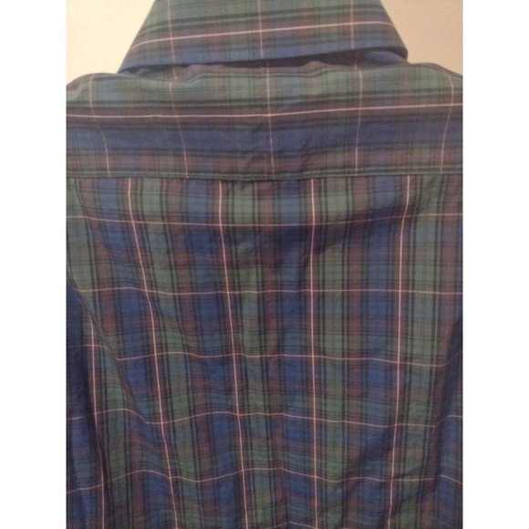 Todd Snyder Blue and Green Plaid Casual Button Down Shirt - Picture 5 of 11